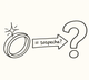 Anillo de boda y signo de interrogación